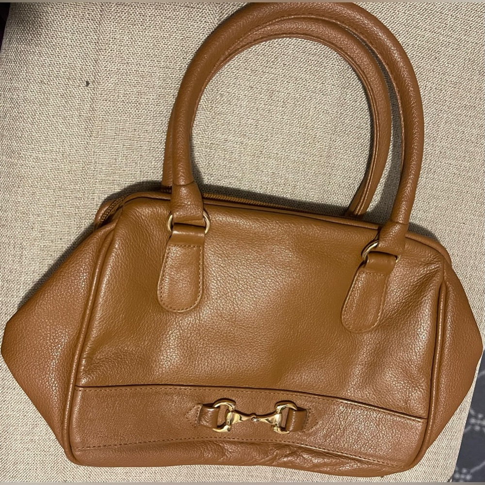 VTG Toni Rare tan orange leather top handle Bag